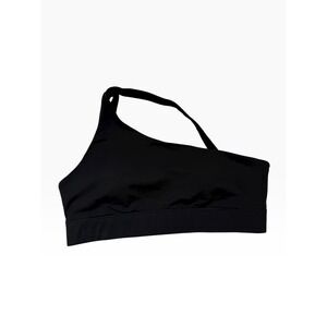 Garage Womens One Shoulder Open Back Sports Bra Jet Black XL NEW